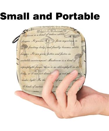 Vintage Mushroom Color Women Bands Storage Bag | Travel Make-Up Organizer & Menstrual Cup Pocket - Big Capacity - Buy Online on GoSupps.com