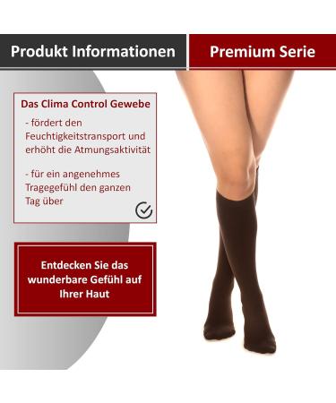 RIEMTEX Medical Compression Stockings Class 2 CCL2 23-32 mmHg - Women's Closed Tip Calf Stockings Premium Series 3211A Size 3 Brown - International Shipping - Buy Online on GoSupps.com