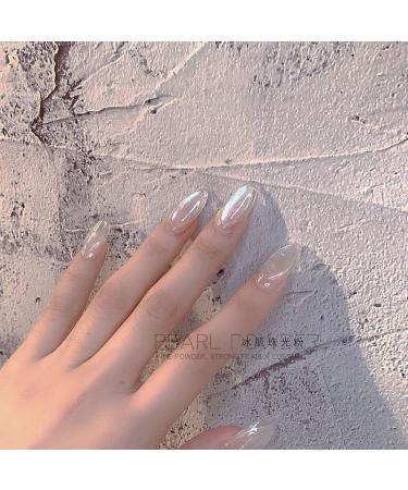 Double Pack Pearl Powder Nail Art Glitters - Transparent Ice Aurora Neon Rainbow Chrome Iridescent Pigment - High Gloss Pearlescent Finish - Buy Online on GoSupps.com