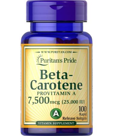 Beta Carotene for Immune and Eye Health by Puritan's Pride to Support a Healthy Immune System 100 Softgels