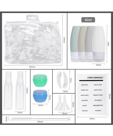 Lollanda 15-Piece Silicone Travel Bottle Set - Leak-Proof TSA-Approved Containers for Shampoo Lotion & Cosmetics - 60ml with Stickers - Buy Online on GoSupps.com