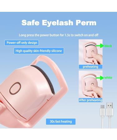 Heated Eyelash Curler Rechargeable Electric Eyelash Curler Heated Eyelash Clip for Make Up Professional Lash Curler for All Eye Shapes 2 Heating Modes Quick Curling Eye Lashes Ideal Gift for Women - Buy Online on GoSupps.com