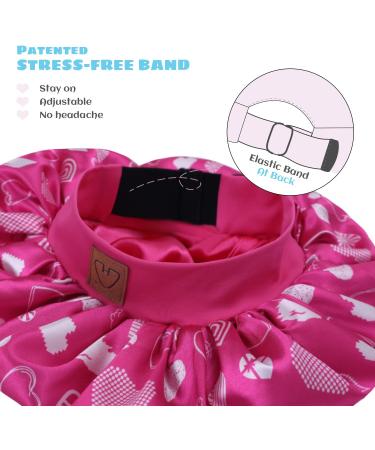 Kid's Satin Sleep Cap for Curly Hair | Adjustable Silk Hair Bonnet for Baby & Toddler | Heart Design | Ages 1-8 - Buy Online on GoSupps.com