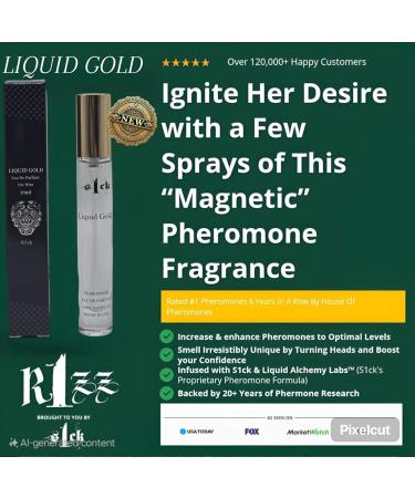 Liquid Gold Pheromone-Infused Cologne for Men Raw Pheromones Attraction Lasting Spray USA-Made Bold Strength Scent for Him - Buy Online on GoSupps.com