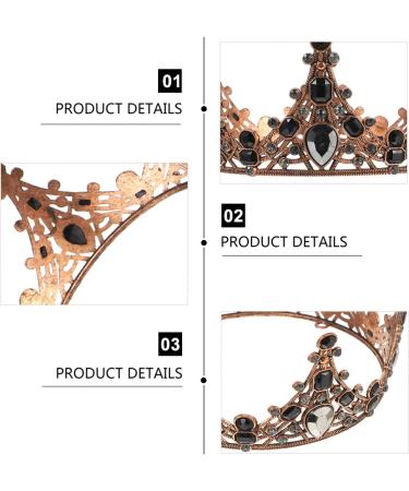 Lurrose Womens Headbands 1Pc Baroque Vintage Round Tiara Rhinestone Black for Halloween Party Black Scrunchies - Buy Online on GoSupps.com