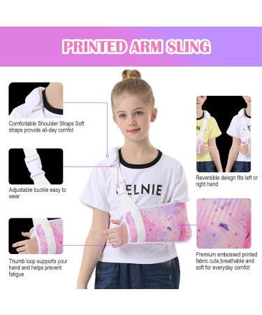 Kids Arm Sling for Shoulder Injury - Pink Butterfly Medical Sling with Removable Pad for Girls (Small - Buy Online on GoSupps.com