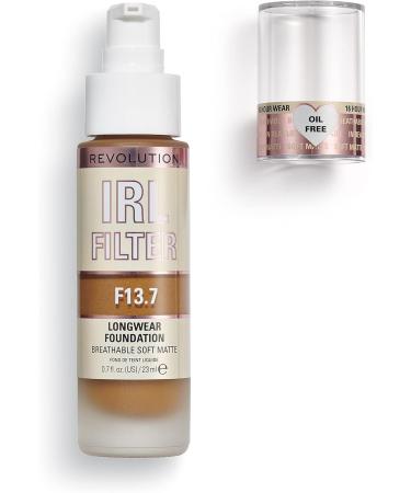 Makeup Revolution IRL Filter Foundation F13.7 - Dark Skin Tones | 16-Hour Wear, Matte Finish, 23ml - Buy Online on GoSupps.com