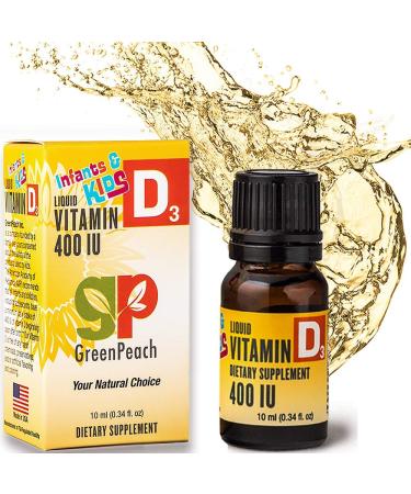 GreenPeach Infants & Kids + Adults Vitamin D3 400 IU 0.34 fl oz (10 ml)