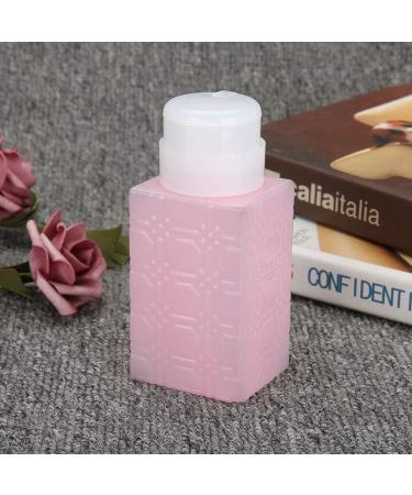 Portable Refillable Pump Dispenser Bottle Nail Art Polish Makeup Remover Lotion Container Alcohol Pump Dispenser Bottle for Nail Polish Remover Glass Push Down Makeup Liquid Square Pink - Buy Online on GoSupps.com