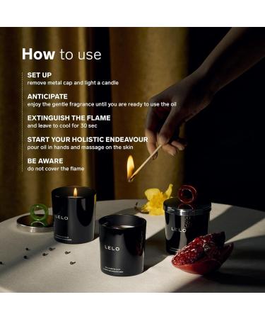 LELO Flickering Touch Massage Candle - Luxury Skin Treatment Melts into Massage Oil Black Pepper & Pomegranate Scent 5.3 Ounce - Buy Online on GoSupps.com