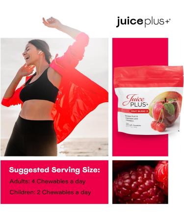 Juice Plus+ Fruit Blend Soft Chews (Chewables) - Boost Your Nutrition with 11 Fruits & Plant Ingredients - Vegan Gummy for Kids & Adults - Vitamins, Whole Food Nutrition - 120 Chewables - Buy Online on GoSupps.com