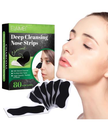 Nose Strips 80 Packs Blackhead Remover Pore Strips - Blackhead Pore Strip Deep Cleansing Nose Strips for Clearer Skin