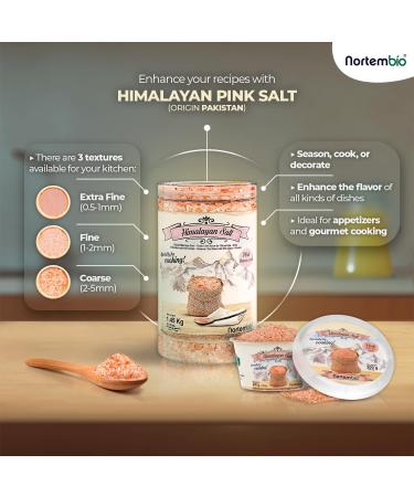  Nortembio Nortembio Himalayan Pink Salt 1.35 kg. Fine (1-2 mm) Gourmet Salt 100% natural. Rich in minerals. Healthy cooking unrefined no preservatives hand-extracted from Punjab Pakistan. - Buy Online on GoSupps.com