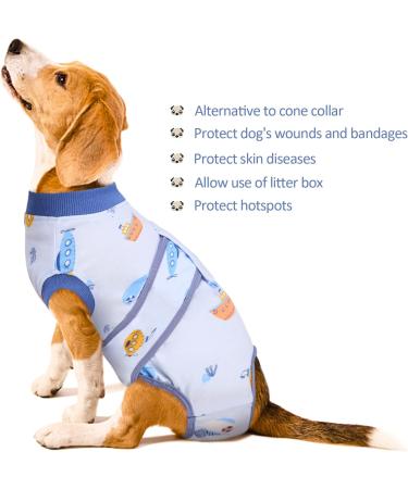 Kuoser Dog Recovery Bodysuit for Male Dogs - Post-Op Leak Protection & Anti-Licking - Breathable Surgical Body - Sailboat Blue Size M (1 Pack) - Buy Online on GoSupps.com