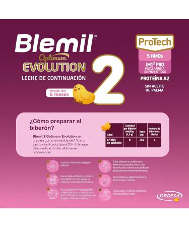 Ordesa Laboratories SL Blemil 2 Optimum Evolution 800g Followup milk powder for babies from 6 months 800 g Paquete de 1 - Buy Online on GoSupps.com