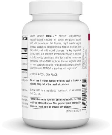 Buy Source Naturals Meno-7 for Menopause Relief | 120 Vegetarian Capsules | Multi-Symptom Support - Buy Online on GoSupps.com