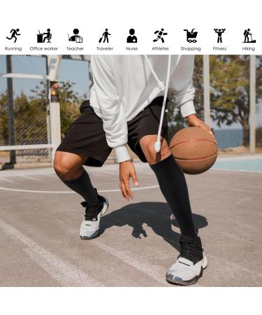 Buy 2 Pairs Open Toe Compression Socks for Women - 15-25mmHg Knee High Support Stockings for Varicose Veins - Ideal for Nurses Flying Running - L/XL Black/Beige - Buy Online on GoSupps.com