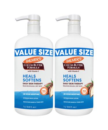 Palmer's Cocoa Butter Formula Daily Skin Therapy Body Lotion Pump Bottle 33.8 Ounces (Pack of 2) 67.6 Fl Oz (Pack of 1)