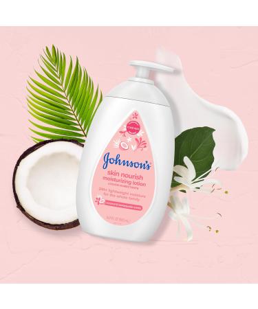Johnson's Skin Nourish Moisturizing Baby Lotion - Coconut & Honeysuckle Scent Hypoallergenic Gentle & Lightweight for Babies Kids & Adults - 16.9 fl. oz - Buy Online on GoSupps.com