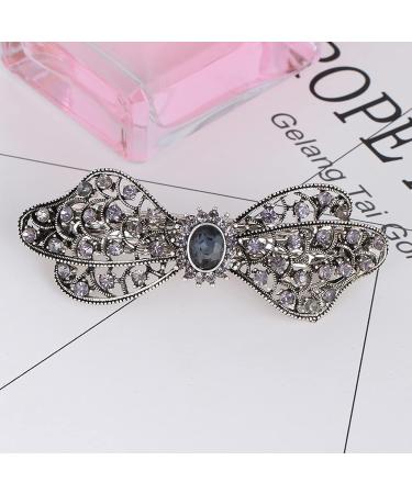 Vintage French Crystal Butterfly Hair Clips - Blue Rhinestone Hairpins Set (4 Pieces) | Bridal Jewelry & Flower Combs - Buy Online on GoSupps.com