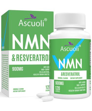 Sublingual NMN 500mg + Trans-Resveratrol Purity 99%, 3-in-1 Advanced Formula NMN Resveratrol Supplement for Boost NAD+, Immune & Energy Support, Anti-Aging, Skin & Overall Health, 120 Lozenges 120 Lozenges (Pack of 1)