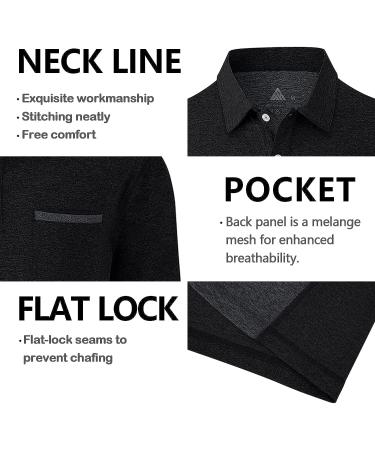 SWISSWELL Men's Polo Shirt - Moisture Wicking Tennis Shirt, Black, Large - Buy Online on GoSupps.com