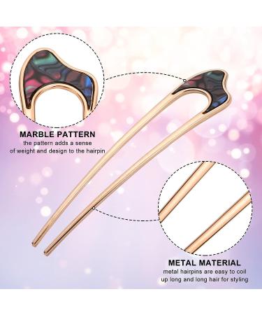WLLHYF 4-Piece Vintage French U-Shaped Hair Pins for Women - Metal French U Pins for Elegant Buns and Chignon Hairstyles - Buy Online on GoSupps.com