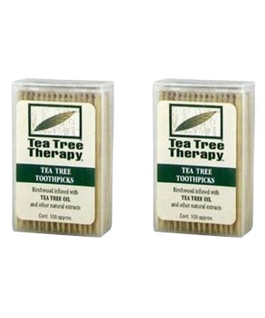 Tea Tree Therapy - Tea Tree & Menthol Toothpicks (100 Count) (2-Pack) - Buy Online on GoSupps.com