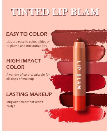 Hydrating Tinted Lip Balm-3Pcs Nude Pink Red Glossy Lip Balm Plumper Long Lasting Lipgloss Creamy Lipstick Lightweight High-Pigment Lip Stain Pen Lip Crayon Stick Christmas Makeup Gift for Women-Set A - Buy Online on GoSupps.com