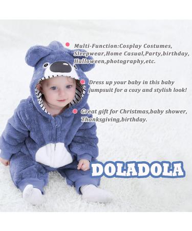 Doladola Unisex Baby Animal Romper - Spring/Autumn Flannel One Piece Pyjamas (12-18 Months, Bluekoala) - Buy Online on GoSupps.com