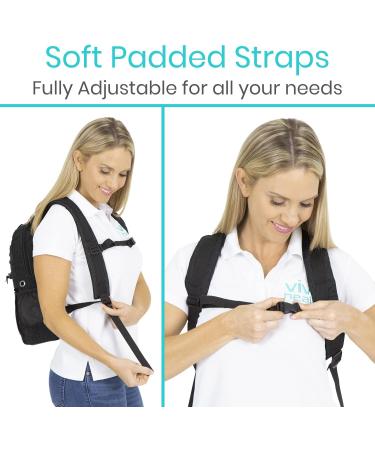 Vive Cylinder Backpack - Portable Tank Carrier for Medical Equipment - Adjustable Fit for Wheelchair, Rollator, Scooter - Black - Buy Online on GoSupps.com