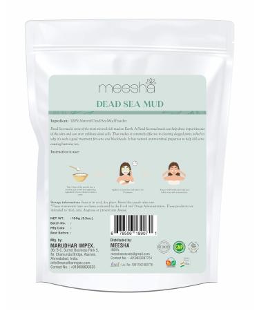 Meesha Dead Sea Mud Powder | 3.5 oz Exfoliating & Detoxifying Clay | 100% Natural Skincare for DIY Face & Body Masks - Buy Online on GoSupps.com