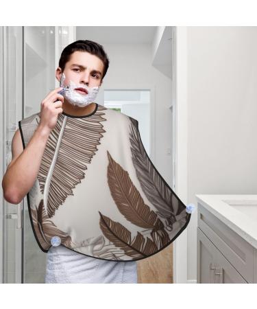 Line Feathers Print Beard Bib Apron - Non-Stick Hair Catcher for Men | Perfect Shaving Gift - One Size Black - Buy Online on GoSupps.com