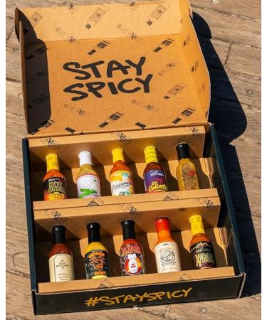 Hot Ones Season 22 Lineup Hot Sauce Challenge Kit - 10-Pack of Unique Natural Ingredients Gift Box for Spice Lovers - Small Batch 5 fl oz Bottles - Buy Online on GoSupps.com