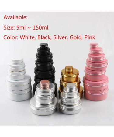 Tianzd 100pcs 10ml Aluminum Tins - Silver Screw Cans for Cosmetics Ointments & Candles | Includes 3 Spoons & 100 Etiquette Labels - Buy Online on GoSupps.com
