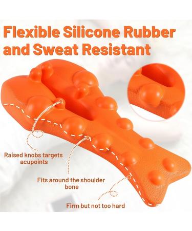 Neulleben Therapy Trigger Point Massage Device - Original Back Extension & Neck Cushion for Upper Back & Shoulder Relaxation - Effective Trapezius & Neck Massage - Orange - Buy Online on GoSupps.com