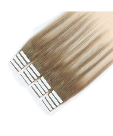 Sixstarhair Invisible Tape Extensions - 20PCs Remy Hair 50g 45cm Balayage Ash Brown to Ash Blond #B8/60 - Premium Quality Tape-In Hair Extensions - Buy Online on GoSupps.com