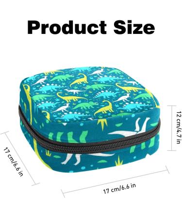 Dinosaur Print Sanitary Napkin Storage Bag - Portable Period Kit Pouch for Menstrual Cup & Pads - Buy Online on GoSupps.com