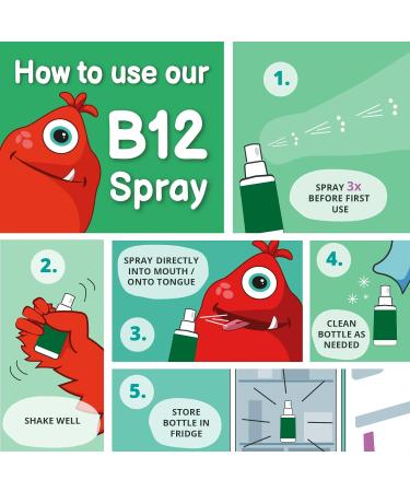 Vegavero Kids Vitamin B12 Spray | Natural Cherry Flavour | No Artificial Additives | Methylcobalamin & Cyanocobalamin | 4 Months Supply | 125 Sprays | Vegan - Buy Online on GoSupps.com