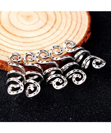 5 Vintage Silver Viking Spiral Hair Braid Dreadlock Pearl Tube Clips - High-Quality Hair Accessories (Pack of 5) - Buy Online on GoSupps.com