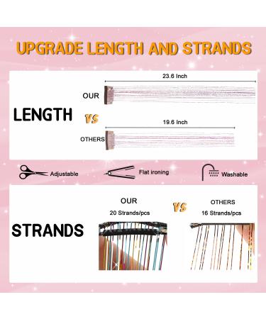 23.6 Galaxy Clip in Hair Tinsel Kit - Heat Resistant Glitter Extensions for Women & Girls - Sparkle Festival Dazzle Hair Accessories - Buy Online on GoSupps.com