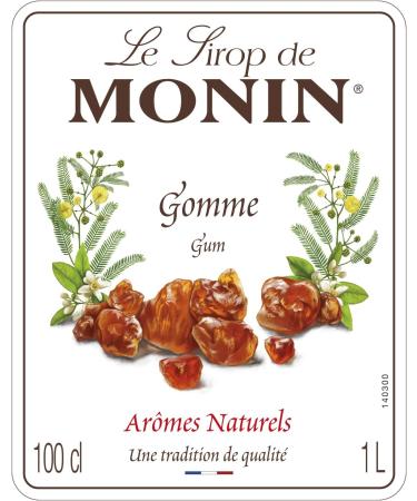 MONIN Premium Gum Syrup 1L: Vegan-Friendly, Allergen-Free, 100% Natural for Cocktails and Mocktails - Buy Online on GoSupps.com