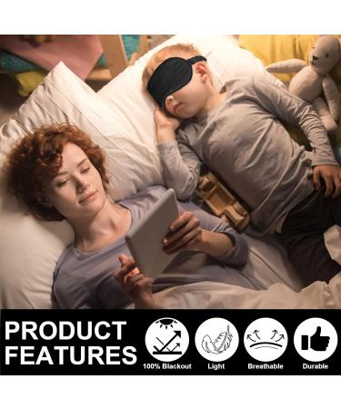 2Pack Silk Sleep Mask Eye Mask for Full Night's Sleep and Travel - Black - Buy Online on GoSupps.com