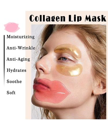 VEZE Lip Masks 20 Pcs - Collagen Lip Care Sheets for Dry Lips - Moisturizing, Anti-Wrinkle & Hydrating - Pink Crystal Pads for Anti-Aging - Pack of 1 - Buy Online on GoSupps.com