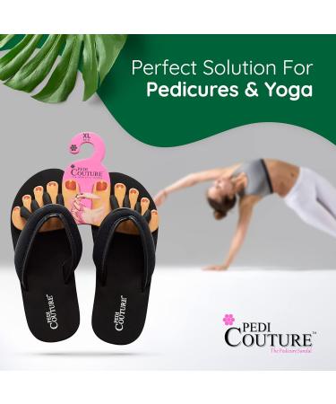 Pedi Couture Pedicure Sandals for Women - Toe Separator Slippers Medium Black - Buy Online on GoSupps.com