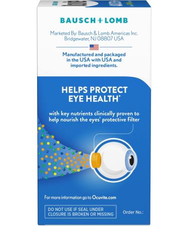 Ocuvite 50+ Eye Vitamin & Mineral Supplement Multivitamin for Vision & Ocular Health with Omega-3 Zinc Vitamins C & E Lutein & Zeaxanthin Zinc Supplements for Women and Men 50 Softgels - 12 Pack - Buy Online on GoSupps.com