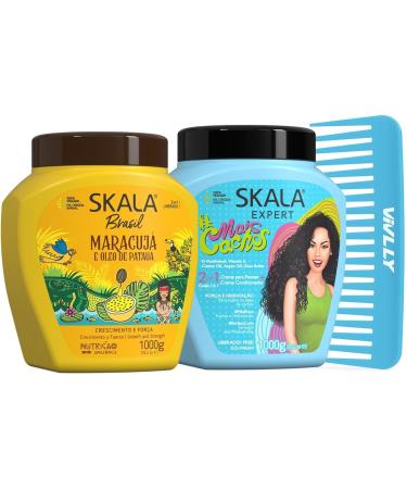 SKALA-Hair-Type-3ABC - Mais Cachos/Passion Fruit Combo - Hydrate Curls Eliminate Frizz For Curly Hair - 2-IN-1 Conditioning Treatment Cream to Comb - Buy Online on GoSupps.com