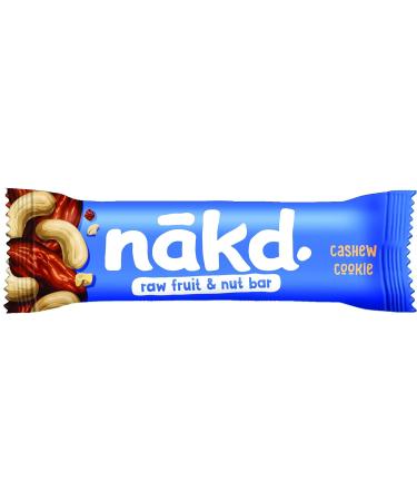 Nakd Cashew Cookie Fruit & Nut Bars - Vegan, Gluten Free, Healthy Snack - 35g x 48 - Buy Online on GoSupps.com
