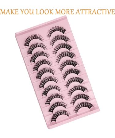 CNMTCCO 10 Pairs Russian Strip False Eyelashes - Natural Fluffy Wispy D Curly Faux Mink Lashes - Reusable Fake Lashes for Fashionable Eyes - Buy Online on GoSupps.com