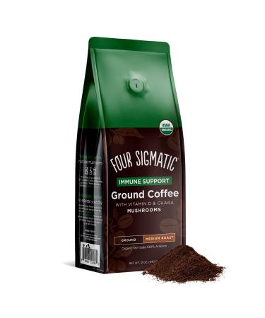 Four Sigmatic Immune Support Ground Coffee with Vitamin D & Chaga Mushrooms Medium Roast 12 oz (340 g)